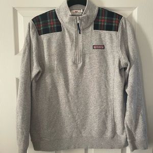 Vineyard Vines Plaid Half-zip Sweatshirt (size Medium)